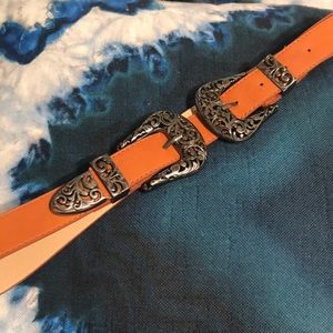 Free People Tan Double Buckle Belt